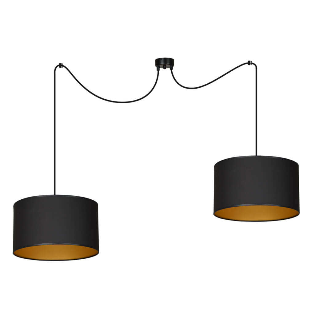 [184/2] Lampe suspendue Roto 2 Bl noire/dorée