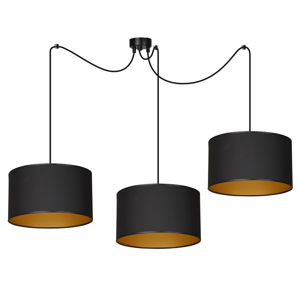[184/3] Lampe suspendue Roto 3 Bl noire/dorée
