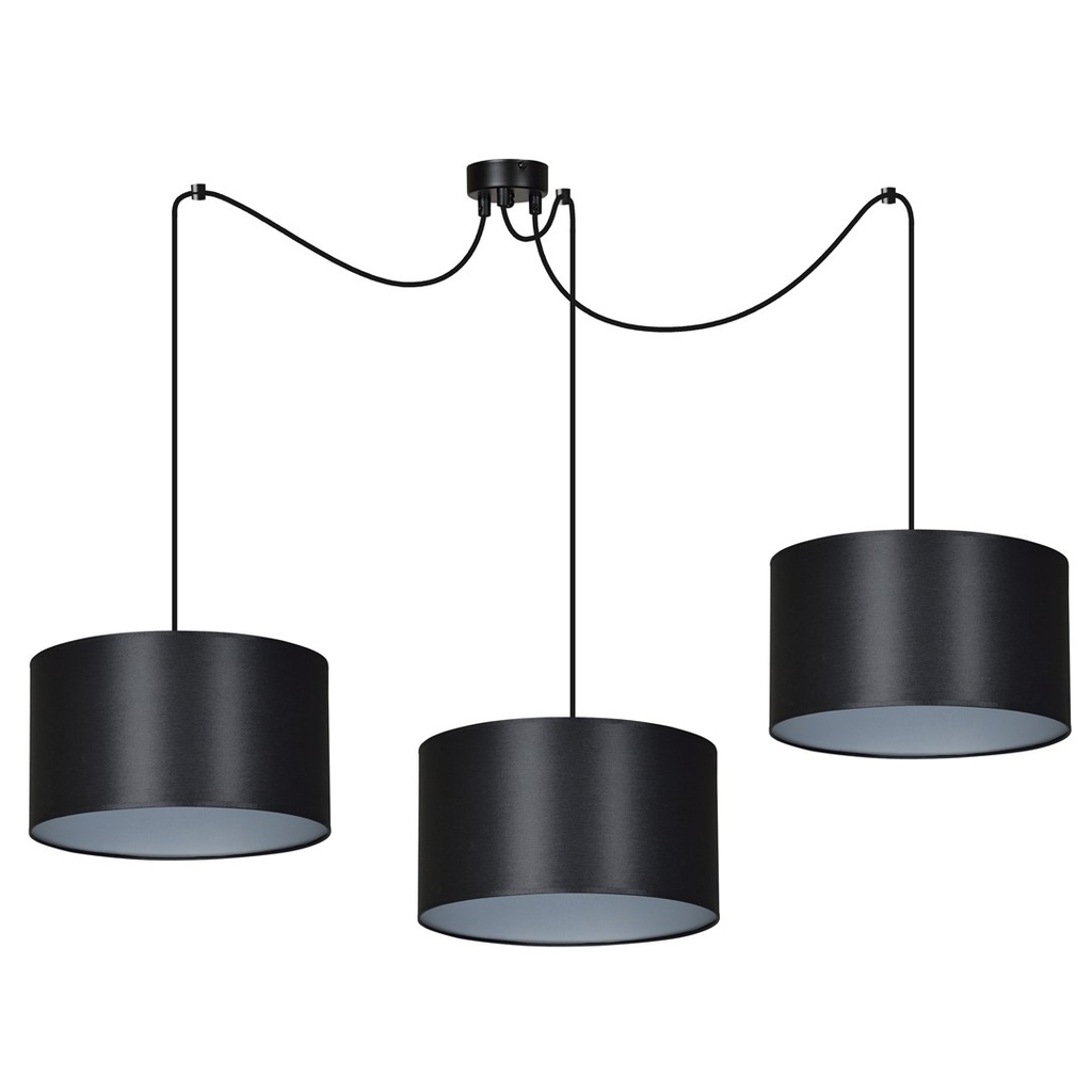 [185/3] Lampe suspendue Roto 3 Bl noire/argentée