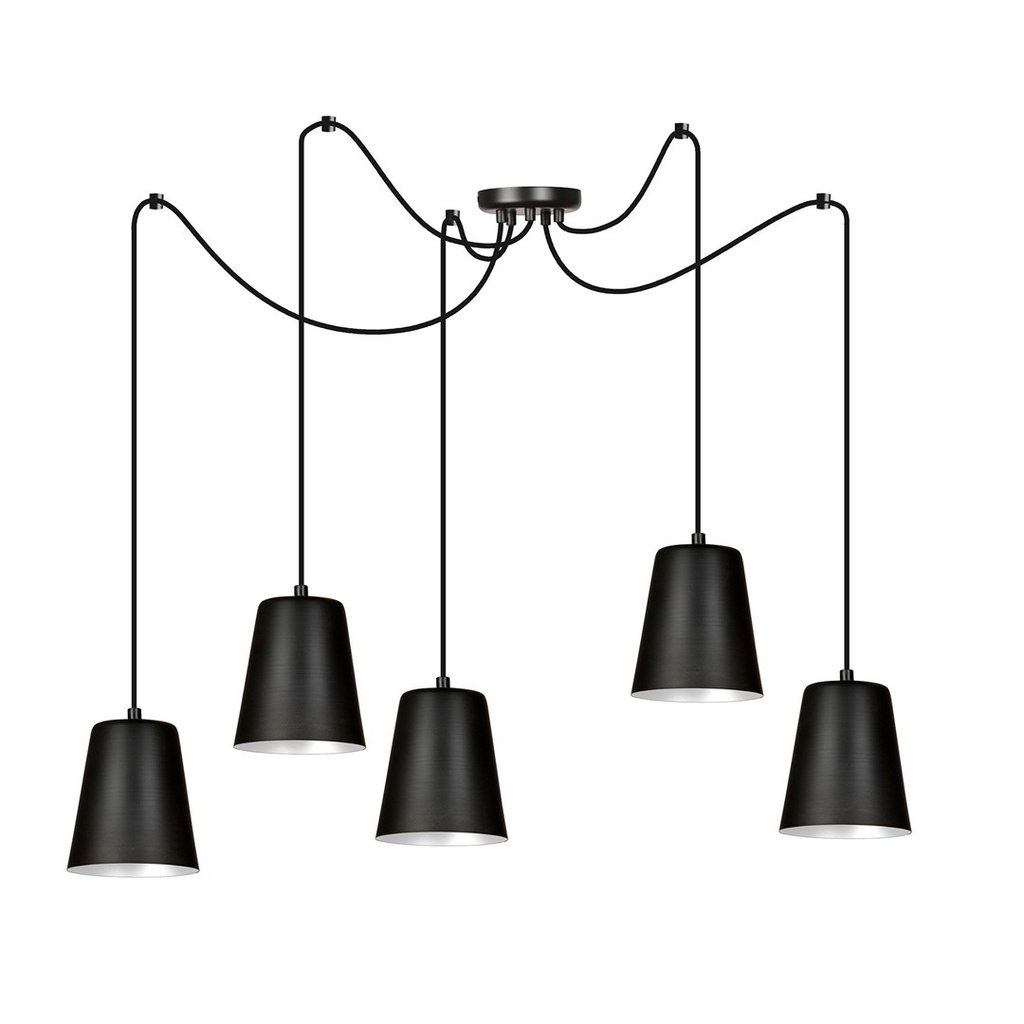 [454/5] Lampe suspendue Link 5 noir/blanc