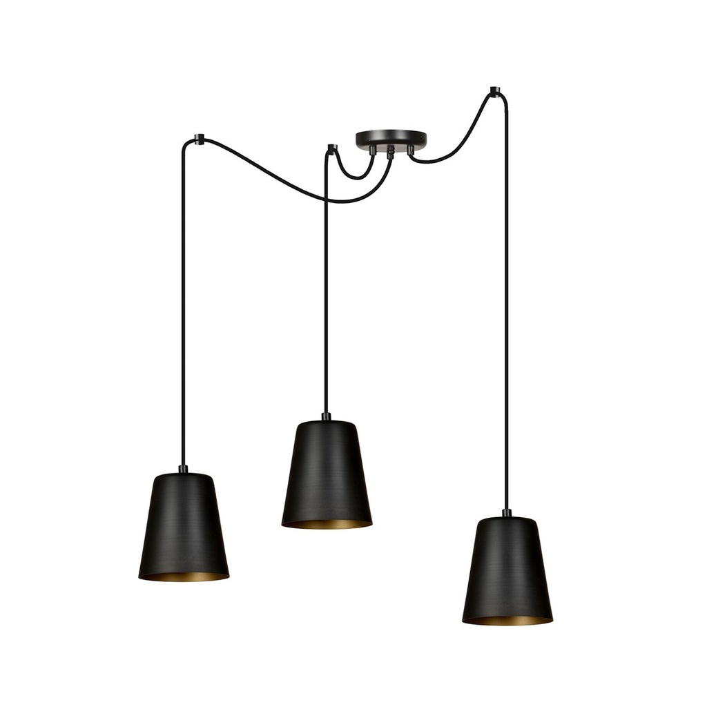 [455/3] Lampe suspendue Link 3 noire/dorée