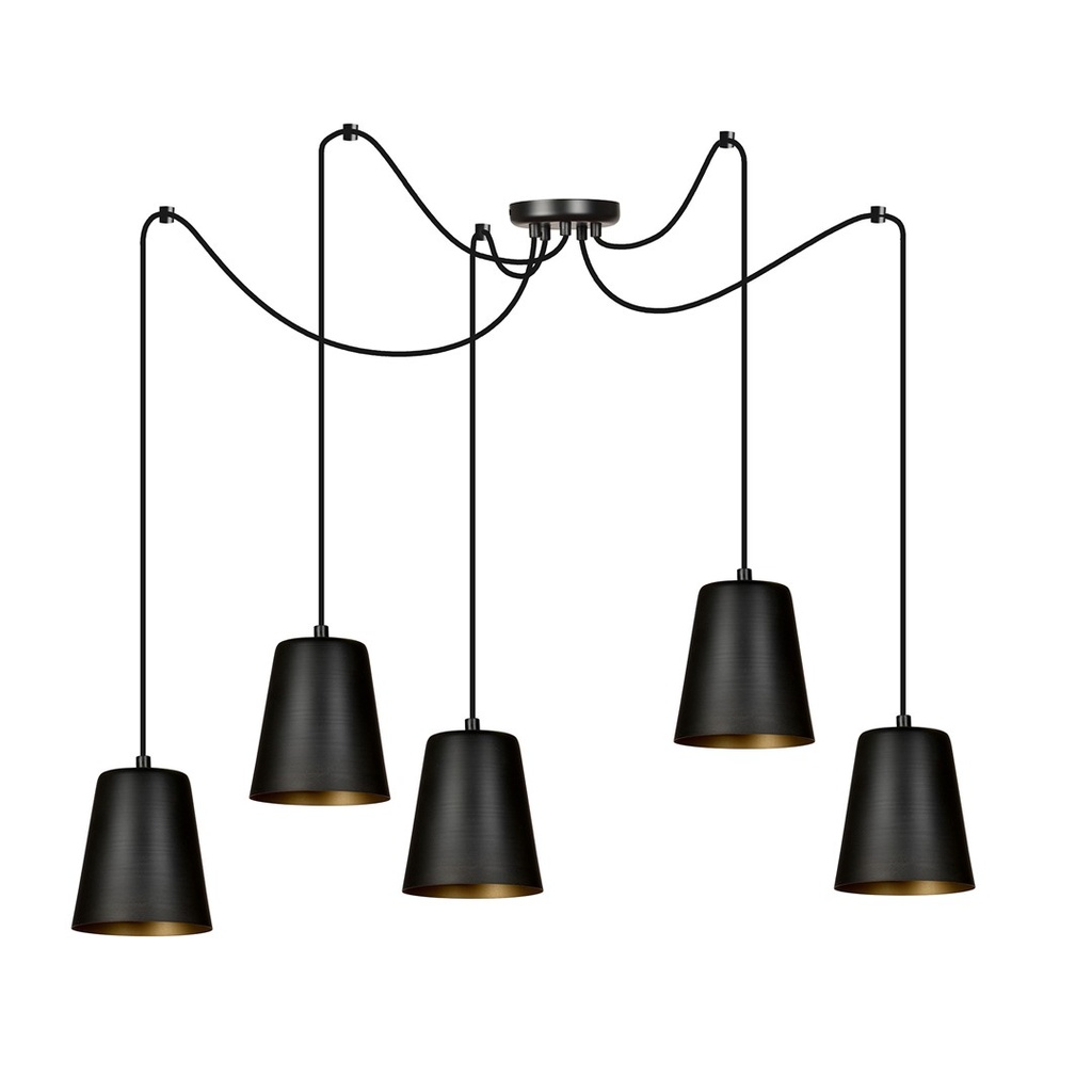 [455/5] Lampe suspendue Link 5 noire/dorée