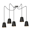 Lampe suspendue Link 5 noire/dorée