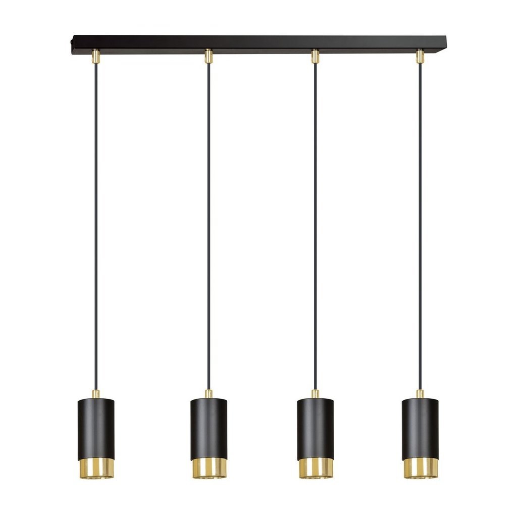 [817/4] Fumiko 4 Bl/Gold Pendelleuchte