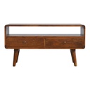 Gebogener Multimediaschrank aus Kastanienholz
