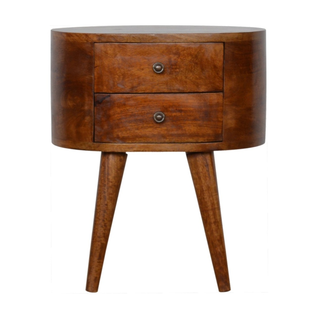 [IN907] Table de chevet courbée en châtaignier
