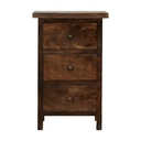 Mini table de chevet rustique classique en gris