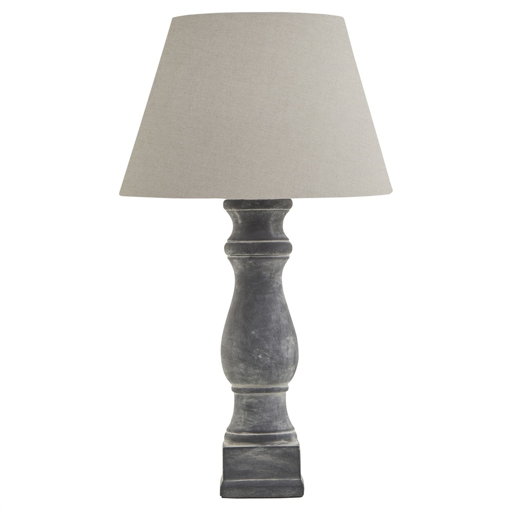 Lampada da tavolo a candelabro grigio Amalfi con paralume in lino
