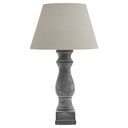Lampada da tavolo a candelabro grigio Amalfi con paralume in lino