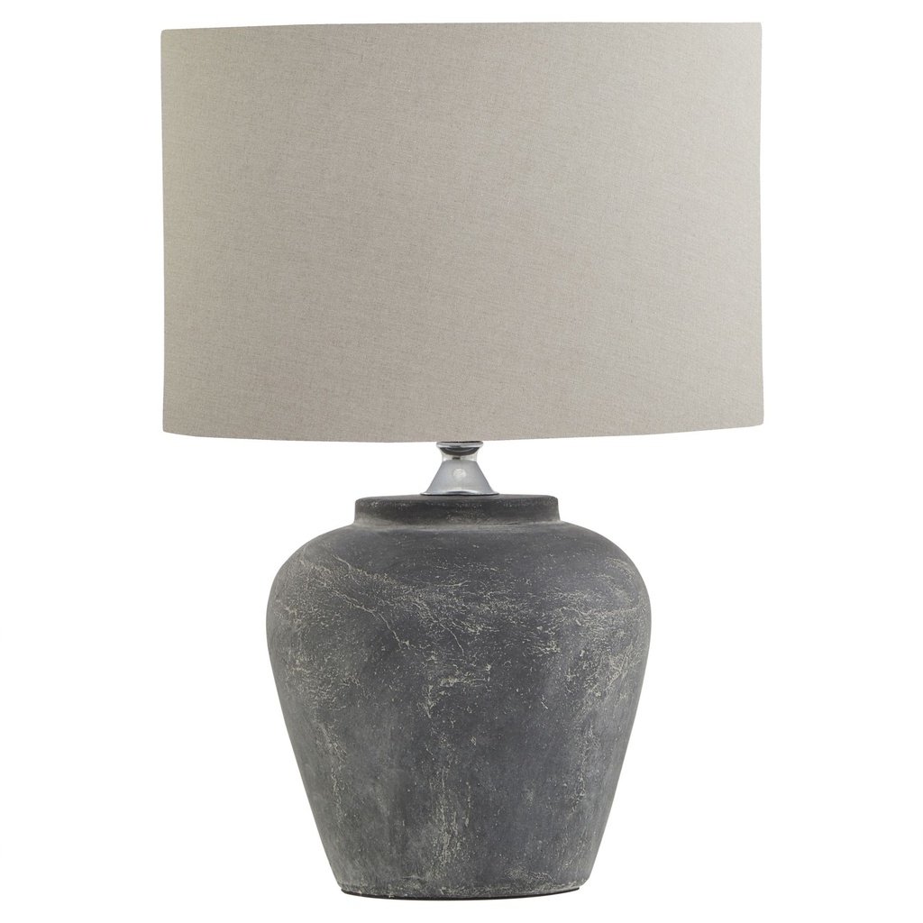 Lampada da tavolo Amalfi grigia con paralume in lino