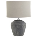 Lampada da tavolo Amalfi grigia con paralume in lino
