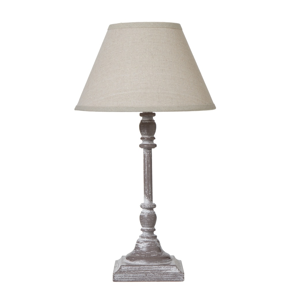 Lampada da tavolo a stelo Antia con paralume in lino