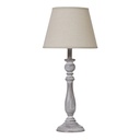 Lampada da tavolo a colonna Dunum con paralume in lino