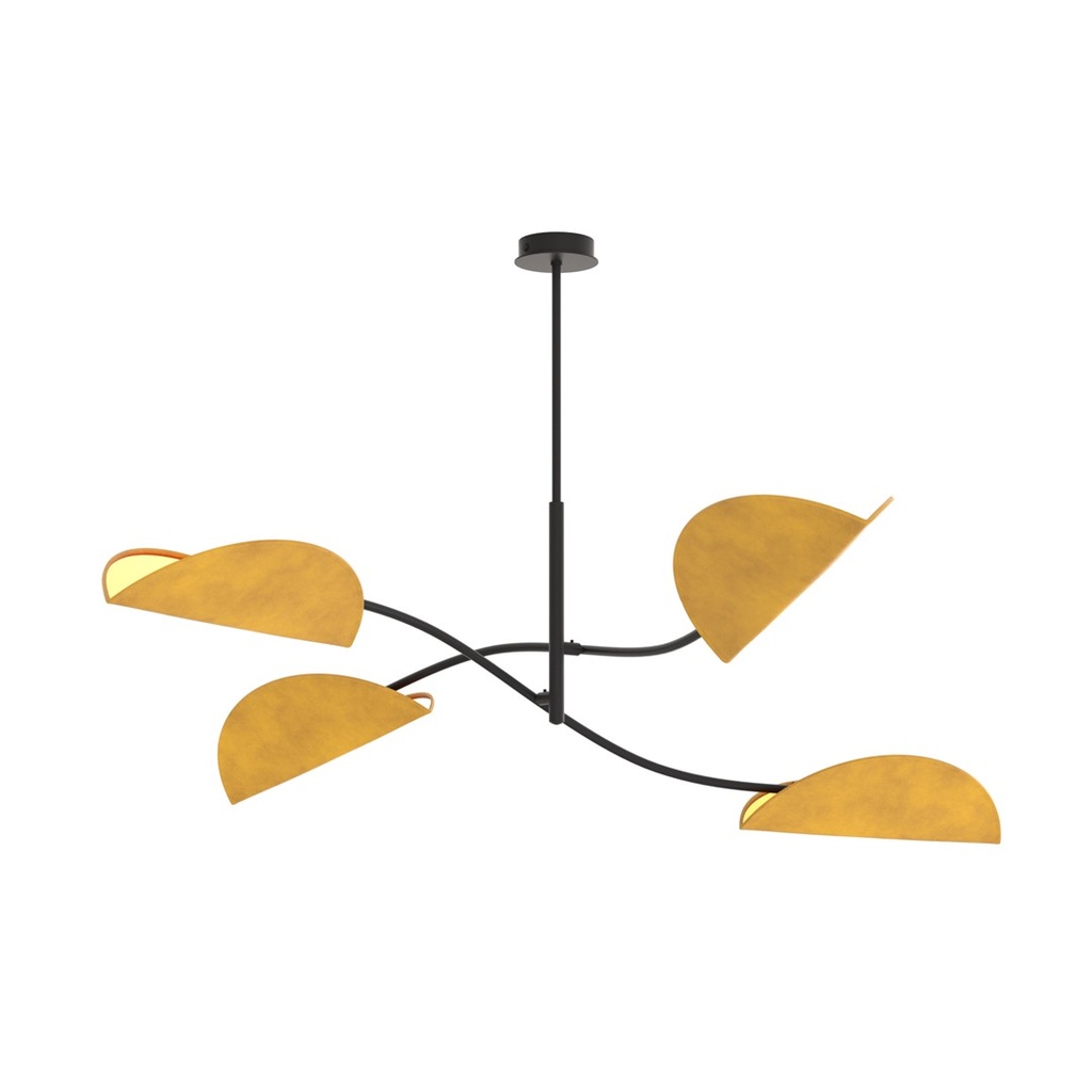[1460/4] Plafonnier LOTUS 4 BL MOUTARDE