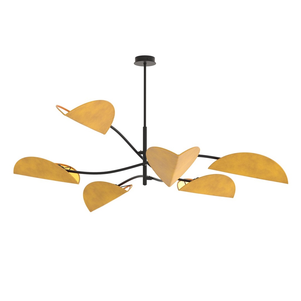 [1460/6] Plafonnier LOTUS 6 BL MOUTARDE