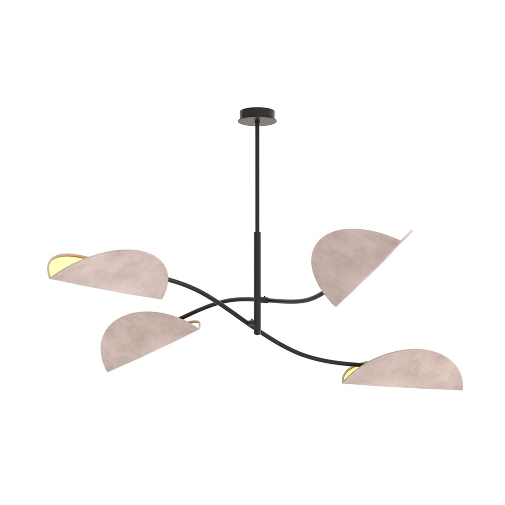 [1462/4] Plafonnier LOTUS 4 BL GRIS