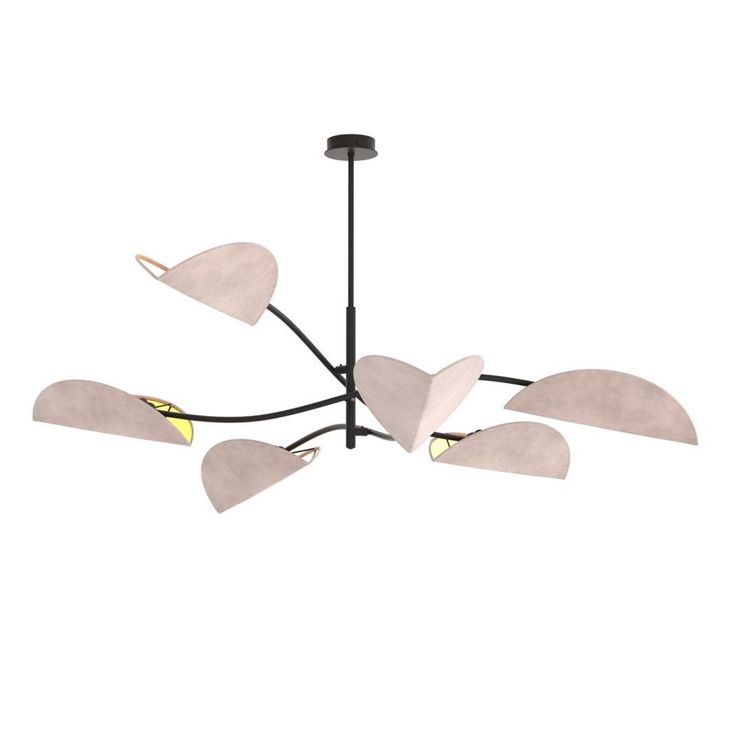 [1462/6] Plafonnier LOTUS 6 BL GRIS
