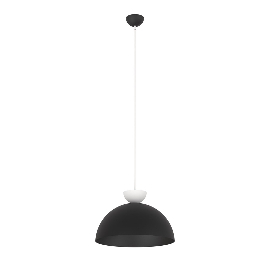 [1472/1L] Lampe suspendue LUNARO 1L NOIR/BLANC