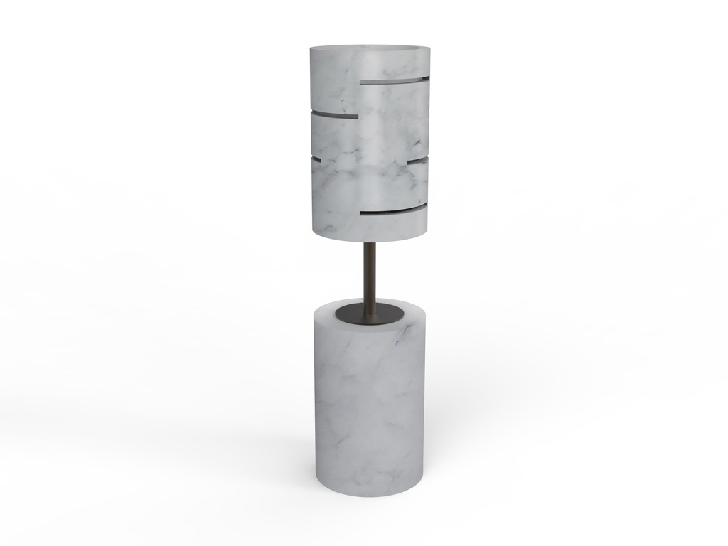 OR39A ZEUS Lampada da Tavolo in Marmo di Carrara Interamente Fatto a Mano in Italia