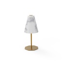 OR9 ATENA Tischlampe aus plissiertem Carrara-Marmor, komplett handgefertigt in Italien