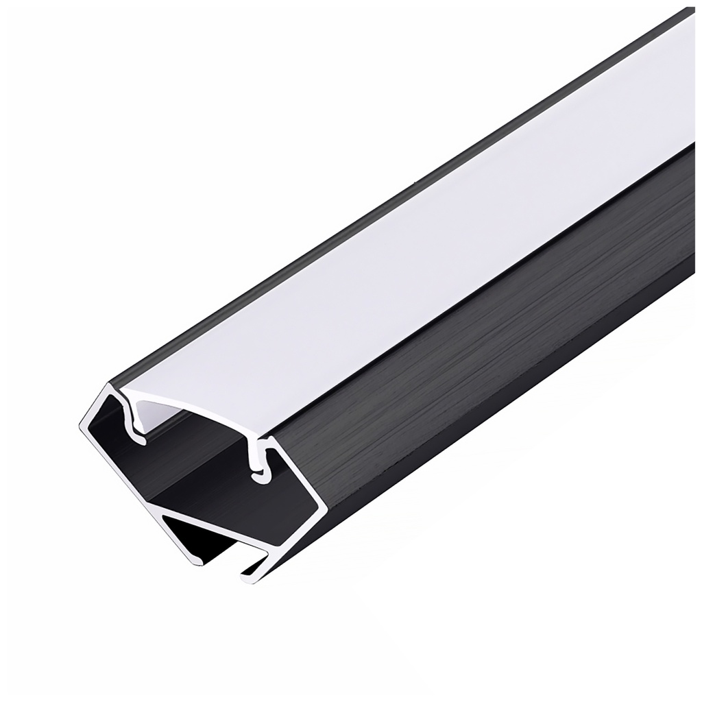 [005089] Profil angulaire N01 noir + diffuseur opale 1m Kobi