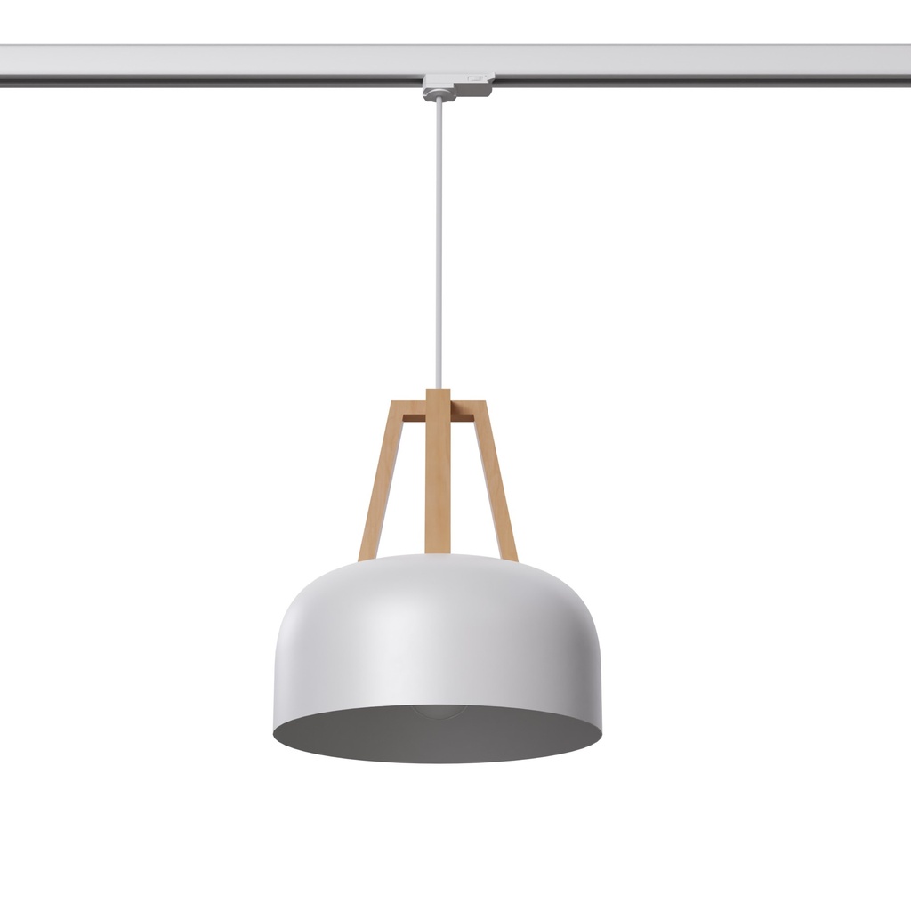 Lampada a sospensione CASCO bianco/legno naturale E27 3000K 7,5W 620lm