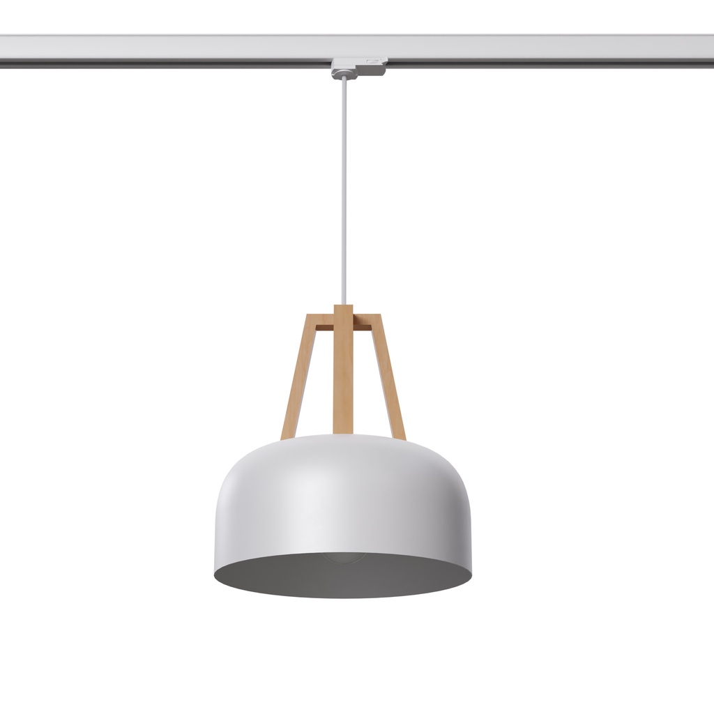 [MYL.00193] CASCO suspension blanc/bois naturel E27