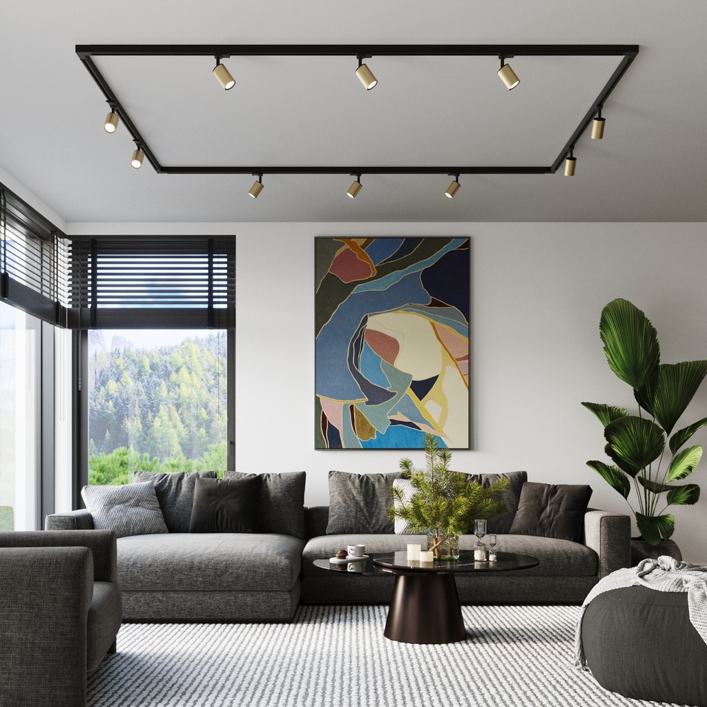 Illuminazione a binario trifase a soffitto — 18 punti luce