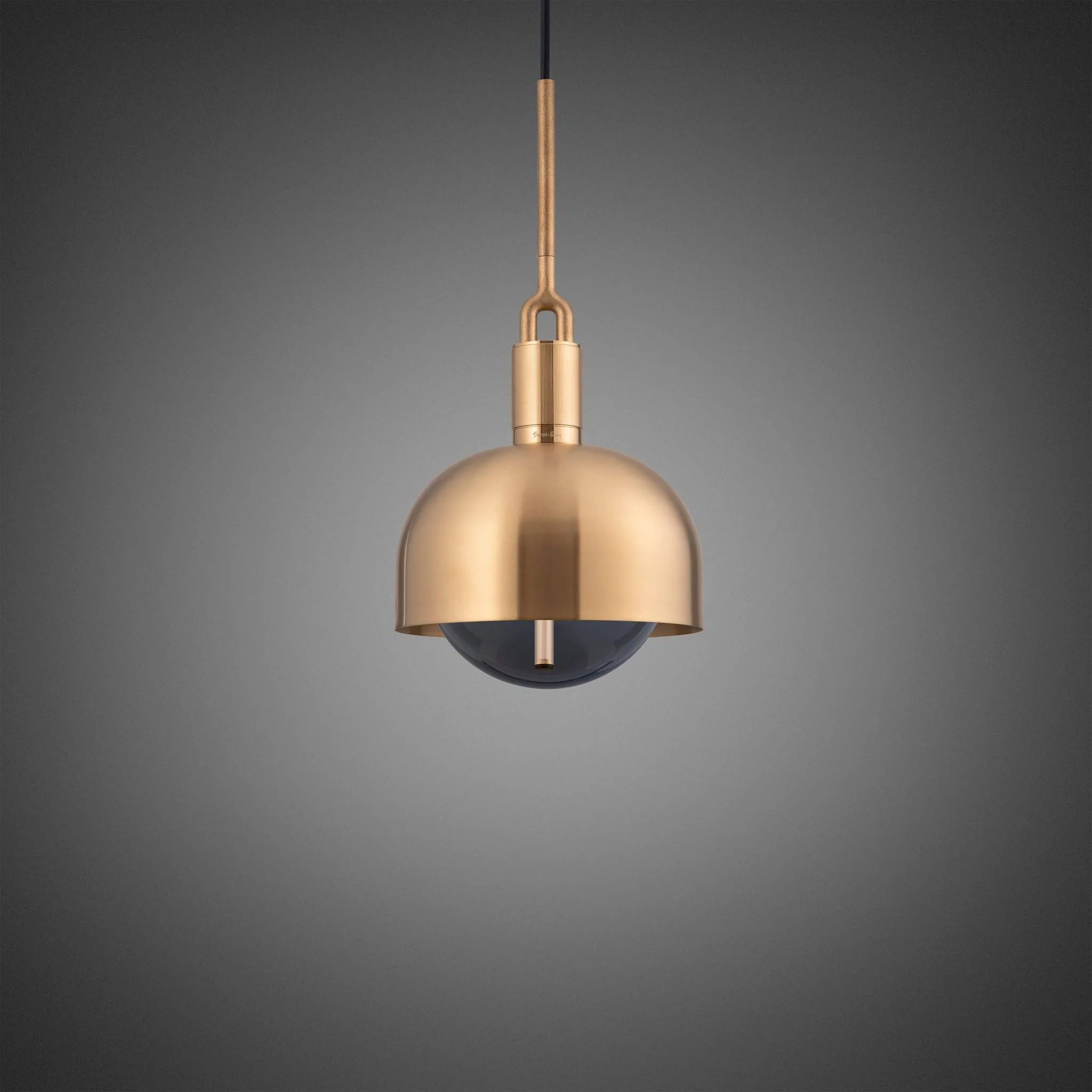 [RFP-813092] Suspension FORKED PENDANT / LINEAR / SHADE / GLOBE / SMOKED / MEDIUM (BRASS)