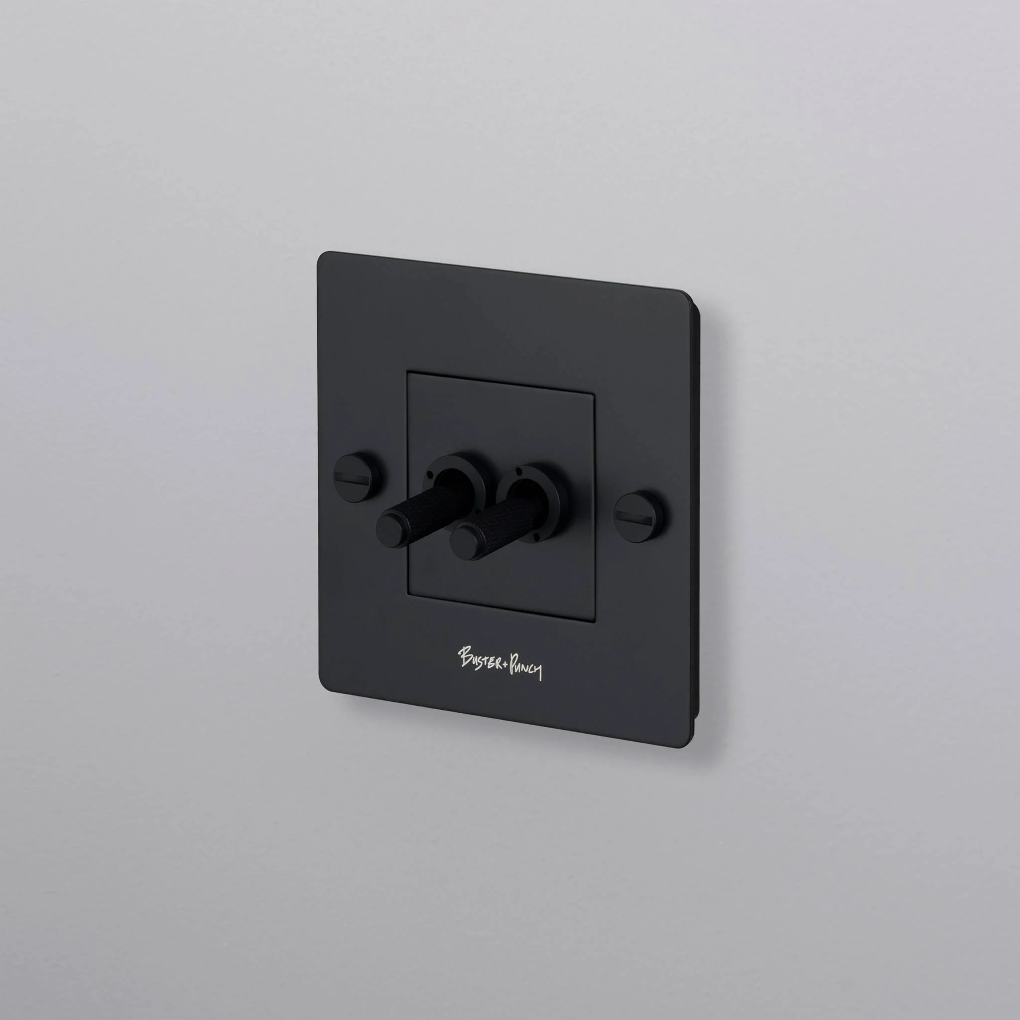 1G DOUBLE TOGGLE / WITH LOGO light switch – BLACK