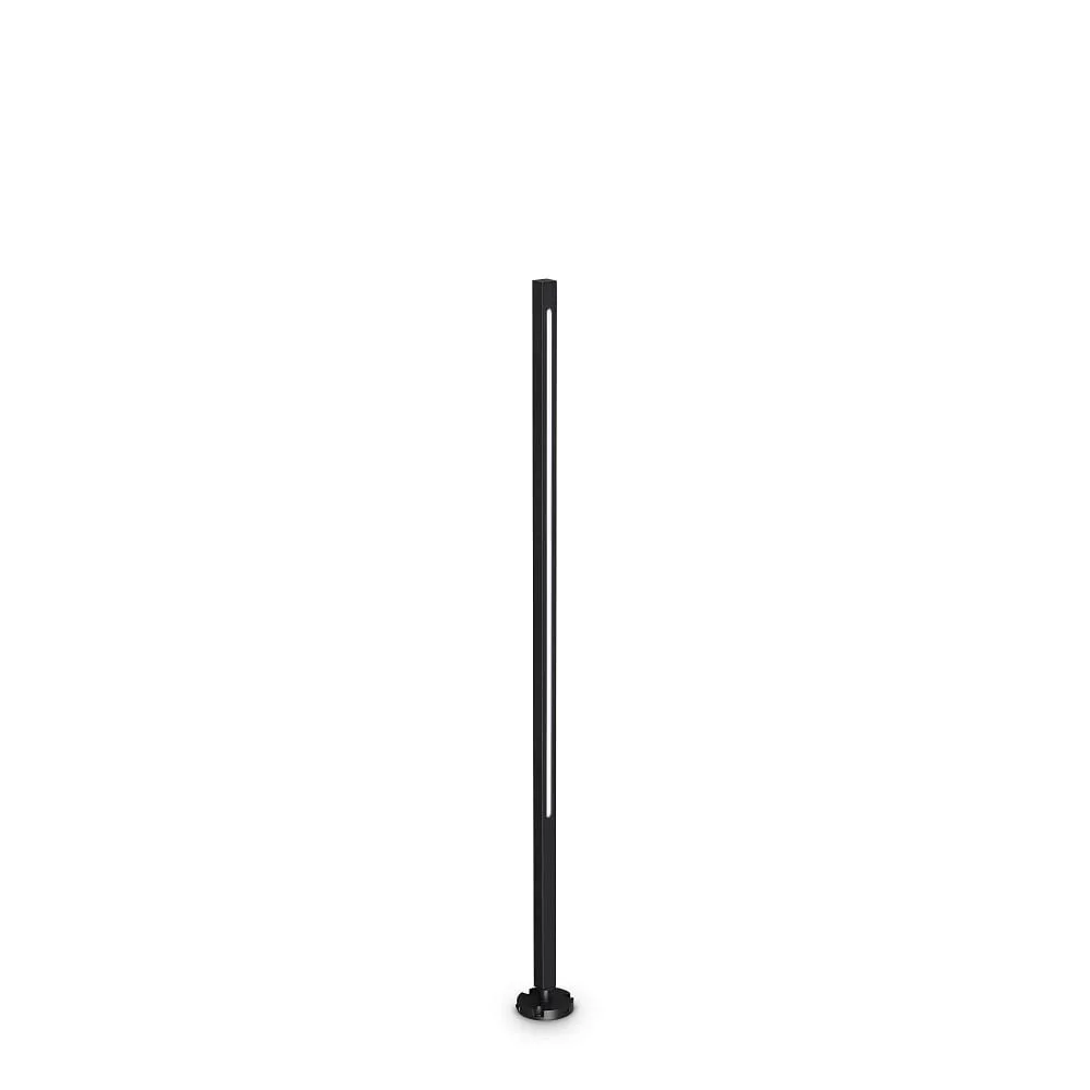 Ideal Lux Wegeleuchte JEDI PT LED quadratisch, schaltbar, mit Erdspieß IP65 – schwarz matt, 120,5 cm