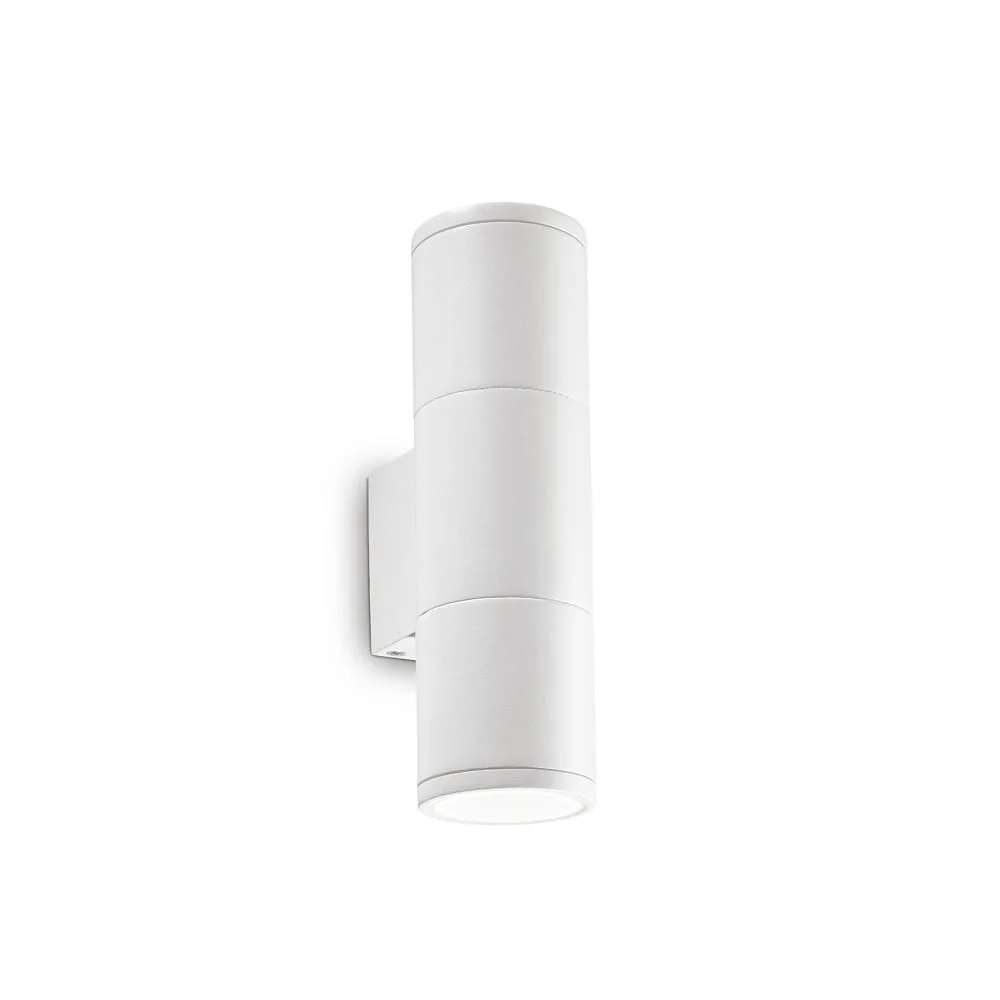 Ideal Lux Outdoor Wandleuchte GUN SMALL, Up/Down, IP54, 2x GU10, Aluminium – Weiß