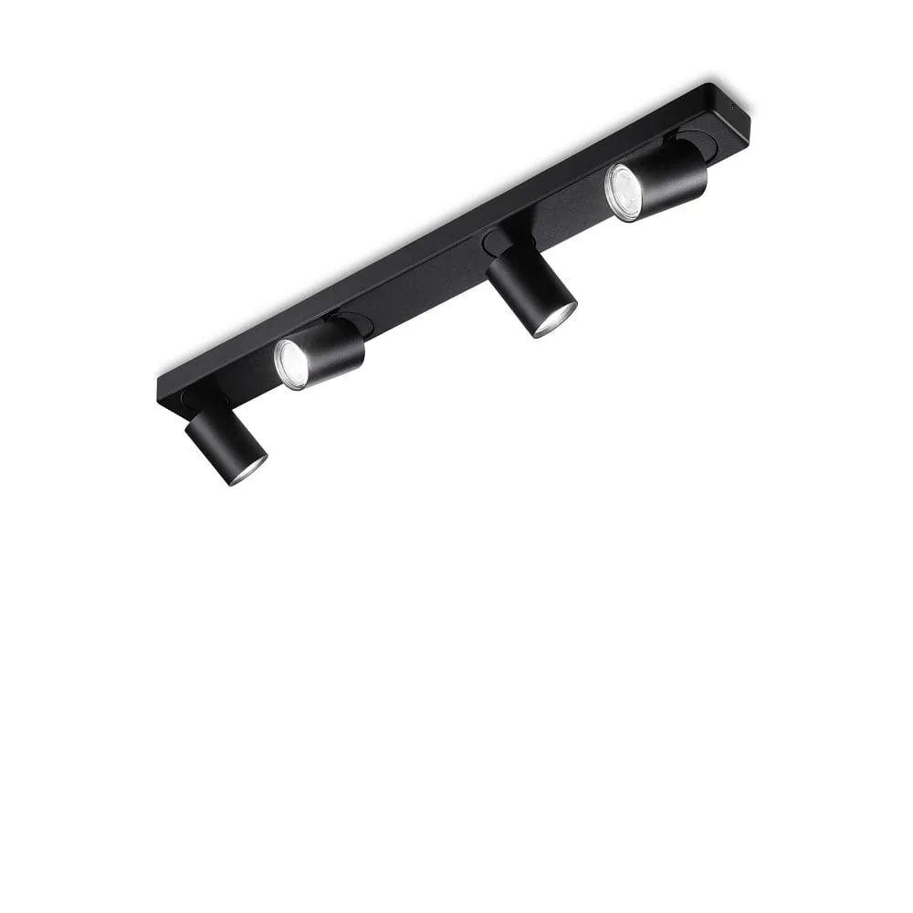 Ideal Lux Wall / Ceiling luminaire RUDY, 4 flames, GU10, adjustable – black powder lacquered
