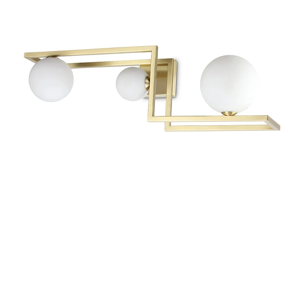 Ideal Lux Ceiling luminaire ANGOLO PL3, 3 flames, G9 IP20 – Brass