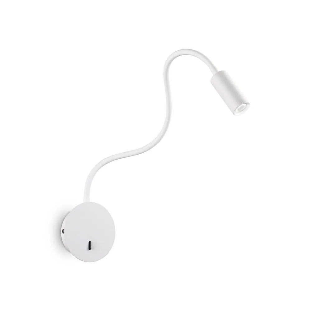 Ideal Lux Applique murale LED FOCUS-2, avec bras flexible et interrupteur, 3W 3000K 130lm – blanc