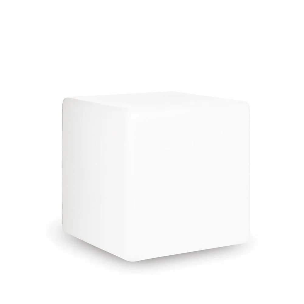 Ideal Lux Lampada da terra da esterno LUNA, IP44, E27, cavo con spina e picchetto, cubo 50cm, opalino