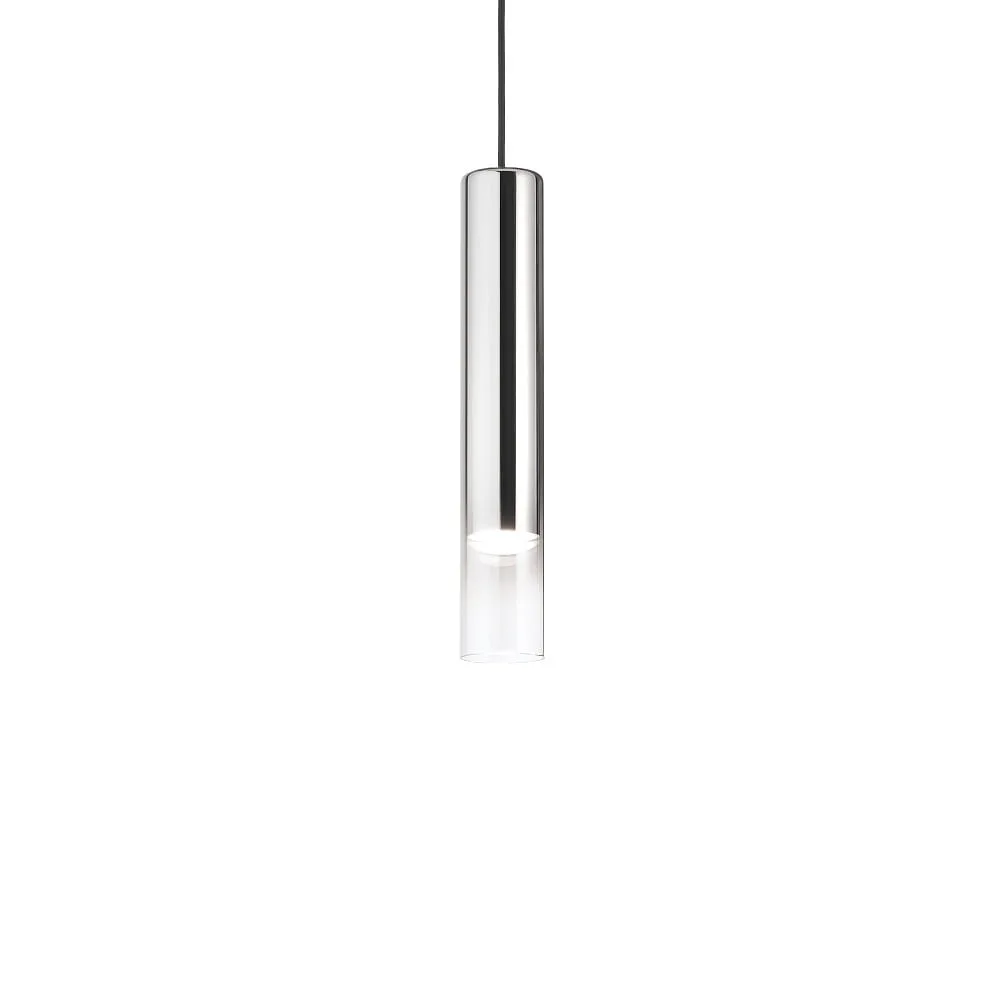 Ideal Lux Pendelleuchte LOOK, IP20, Ø 6 cm, inkl. GU10 MR16 28W 3000K, mit Glas