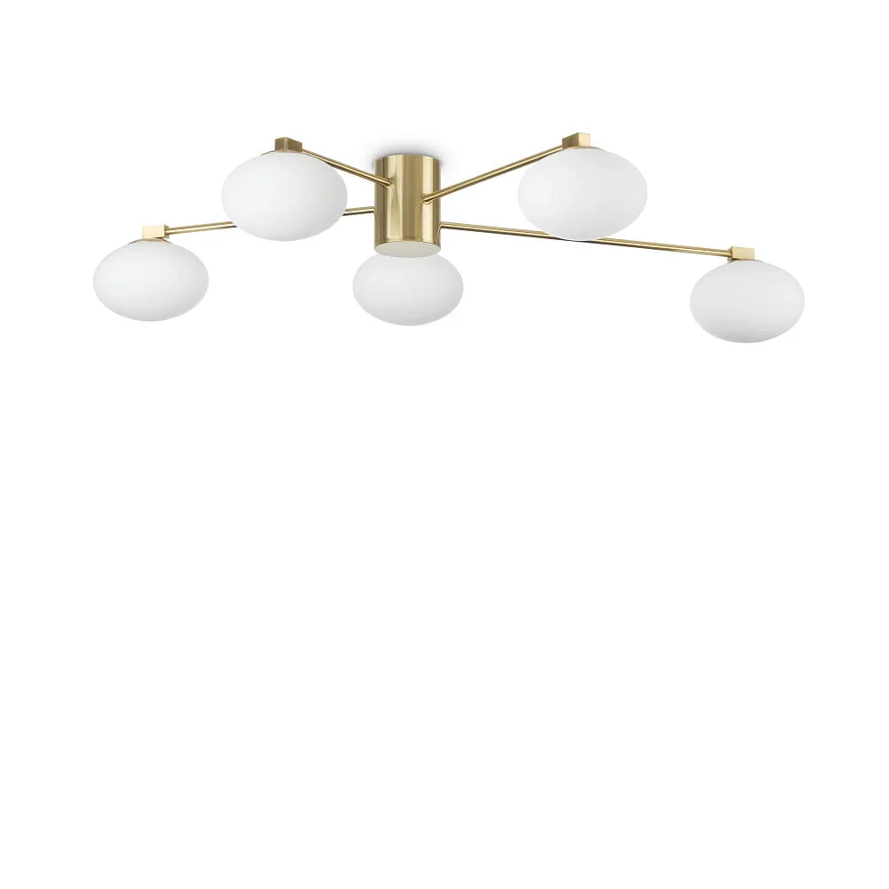 Ideal Lux Plafoniera HERMES PL5 5 fiamme G9 IP20, ottone