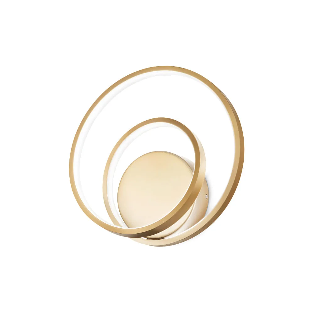 Ideal Lux Applique murale OZ AP ON-OFF ronde, marche/arrêt IP20, 2700 K, laiton brossé