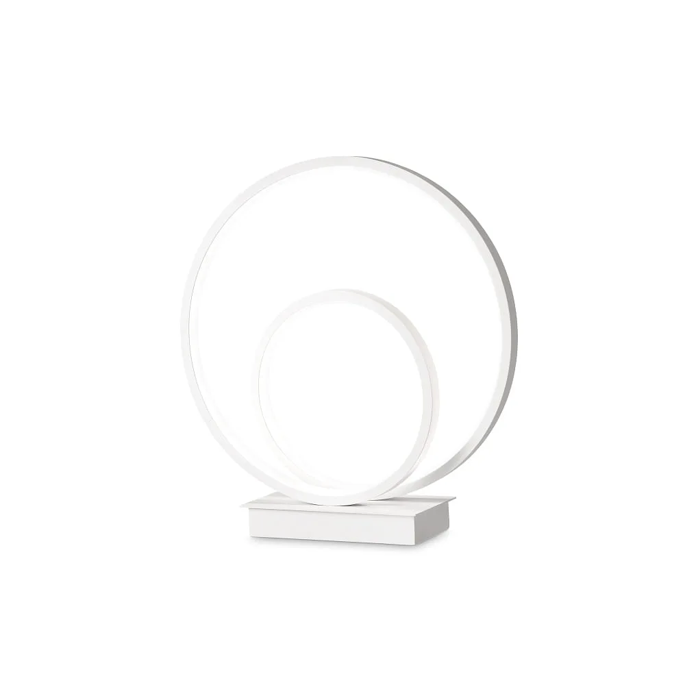 Ideal Lux Lampada da tavolo rotonda OZ TL ON-OFF, con interruttore IP20, 4000 K, bianco opaco
