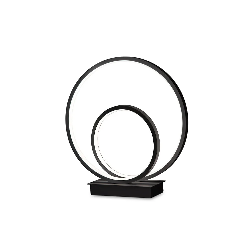 Ideal Lux Lampada da tavolo rotonda OZ TL ON-OFF, con interruttore IP20, 4000 K, nero opaco