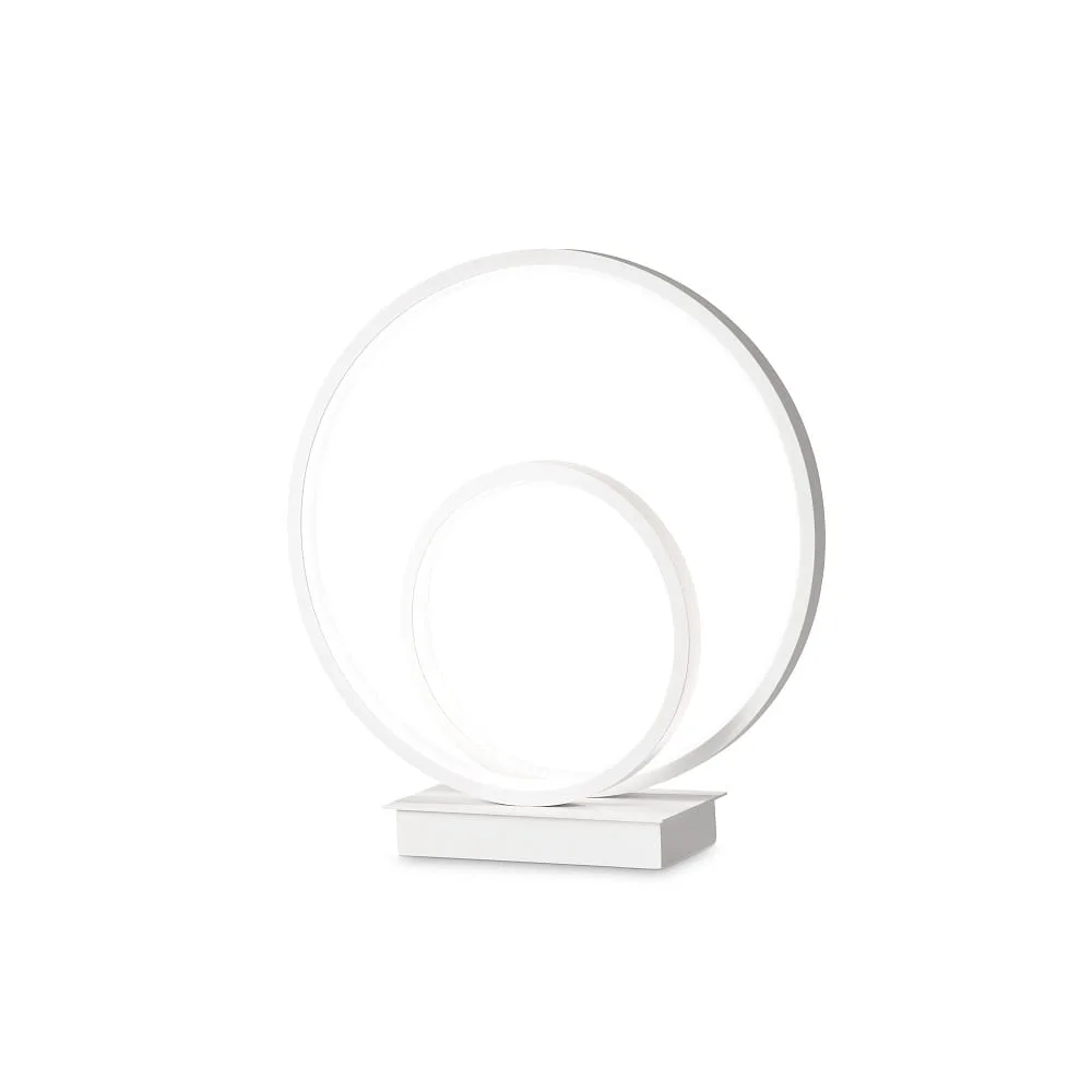 Ideal Lux Lampada da tavolo rotonda OZ TL ON-OFF, con interruttore IP20, 3000 K, bianco opaco