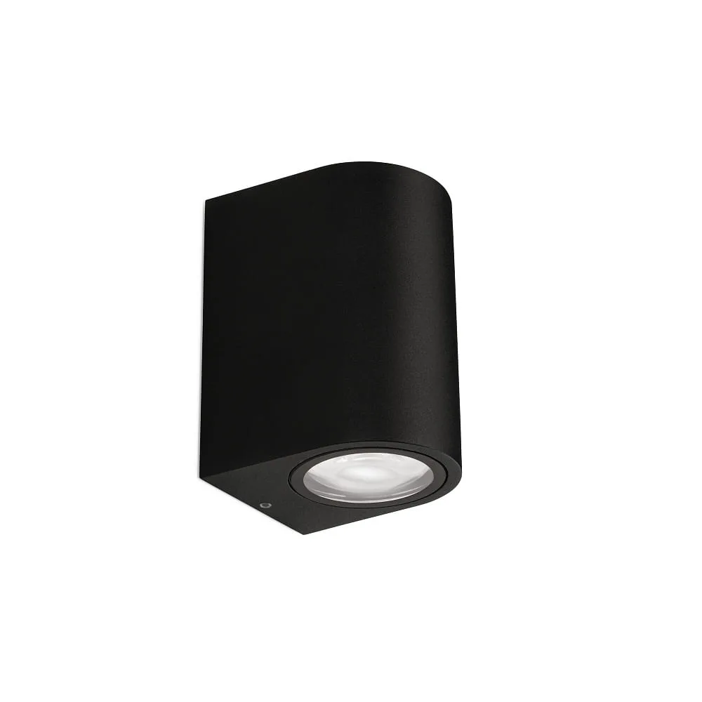 LEDS C4 Applique murale EKO SINGLE EMISSION STANDARD LED bas, 1 flamme, rigide IP66, noir avec variateur
