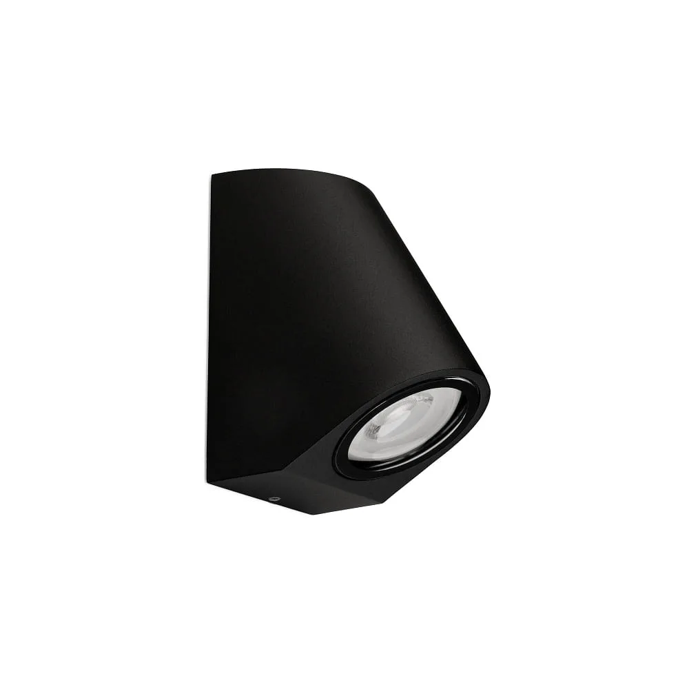 LEDS C4 Wall luminaire EKO SINGLE EMISSION INCLINED LED 1 flame, rigid, inclined IP66, black dimmable