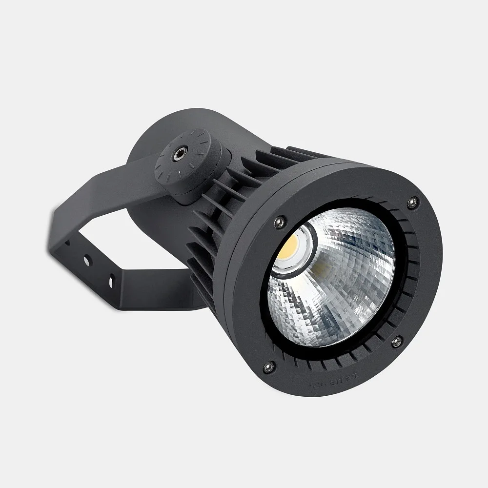 LEDS C4 Outdoor spot HUBBLE COB LED swivelling IP65, grey dimmable, 2700 K