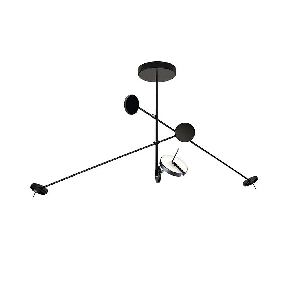 LEDS C4 LED Pendelleuchte INVISIBLE TRIPLEX, 3-flammig, verstellbar, schaltbar, schwarz, 29.6W 2700K 1488lm IP20 511