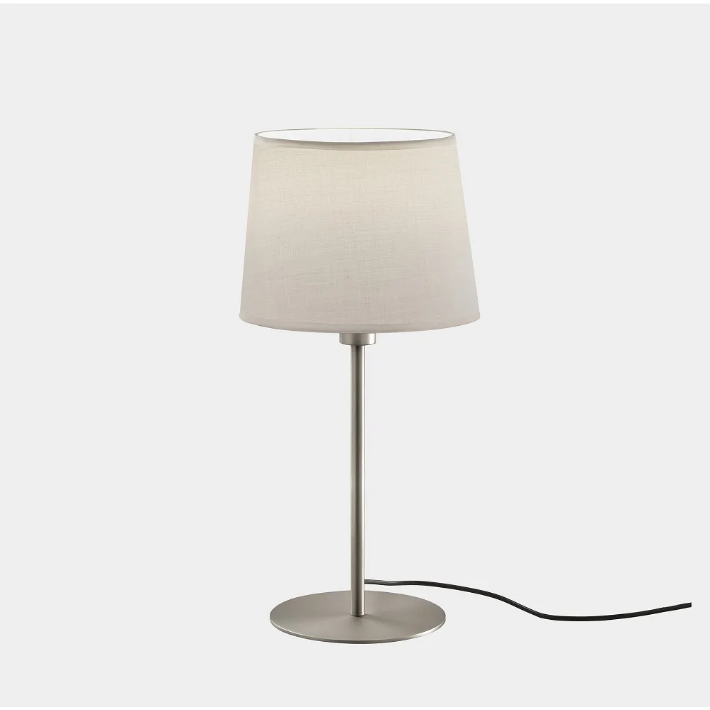 LEDS C4 Lampada da tavolo METRICA E27, paralume escl., nichel, Ø∕ L∕ P∕ A: 26∕ 26∕ 26∕ 60,4 cm
