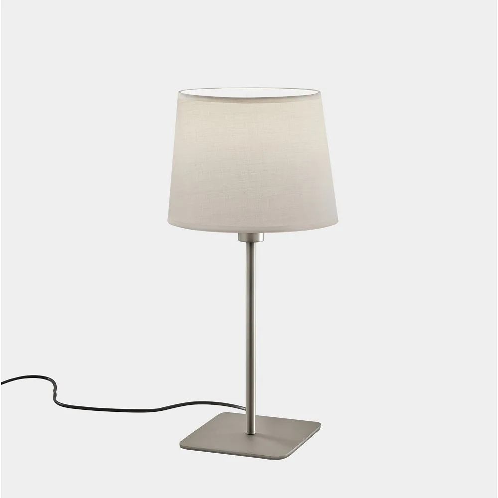 LEDS C4 Lampada da tavolo METRICA E27, paralume escl., nichel, Ø∕ L∕ P∕ A: 20∕ 20∕ 20∕ 42 cm