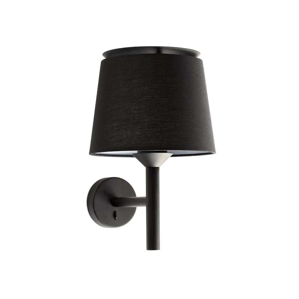 FARO BARCELONA Wandleuchte SAVOY E27 IP20, L∕ B∕ H∕ T: 23∕ 26,5∕ 39,2∕ 26,5 cm – schwarz matt