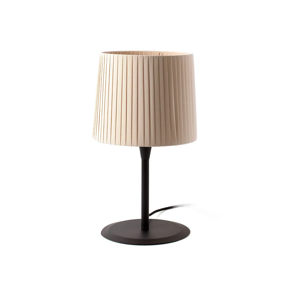 FARO BARCELONA Tischleuchte SAMBA E27 IP20 – beige mattschwarz